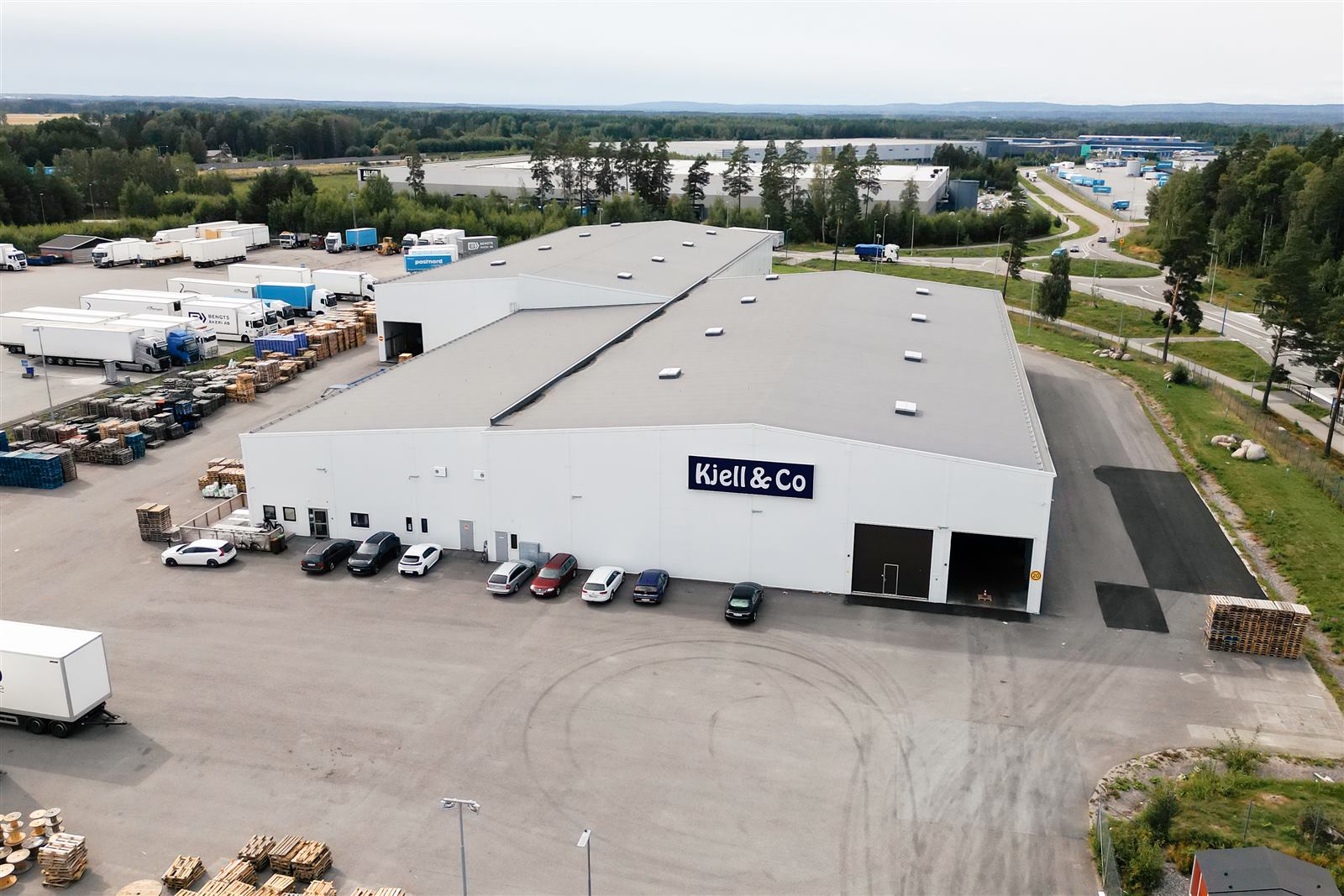 Flygbild över palldepån i Örebro